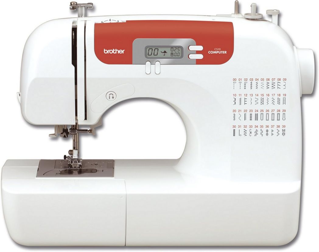 Machine à coudre électronique CS10S, blanche/rouge