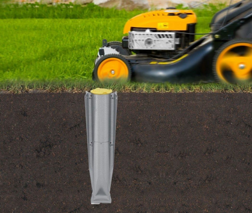 Brabantia - Séchoir à linge Lift-O-Matic - Étendoir à linge d'extérieur - Antidérapant - Résistant aux UV, 60 m - Rotation fluide - Pratique - Douille métallique à planter - Gris métallisé - 295 cm