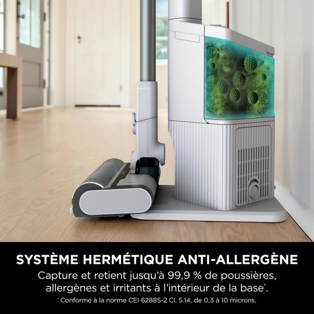 Aspirateur sans fil Shark Detect Clean & Empty IW3612AMZEU, blanc, 240 W, 2 litres