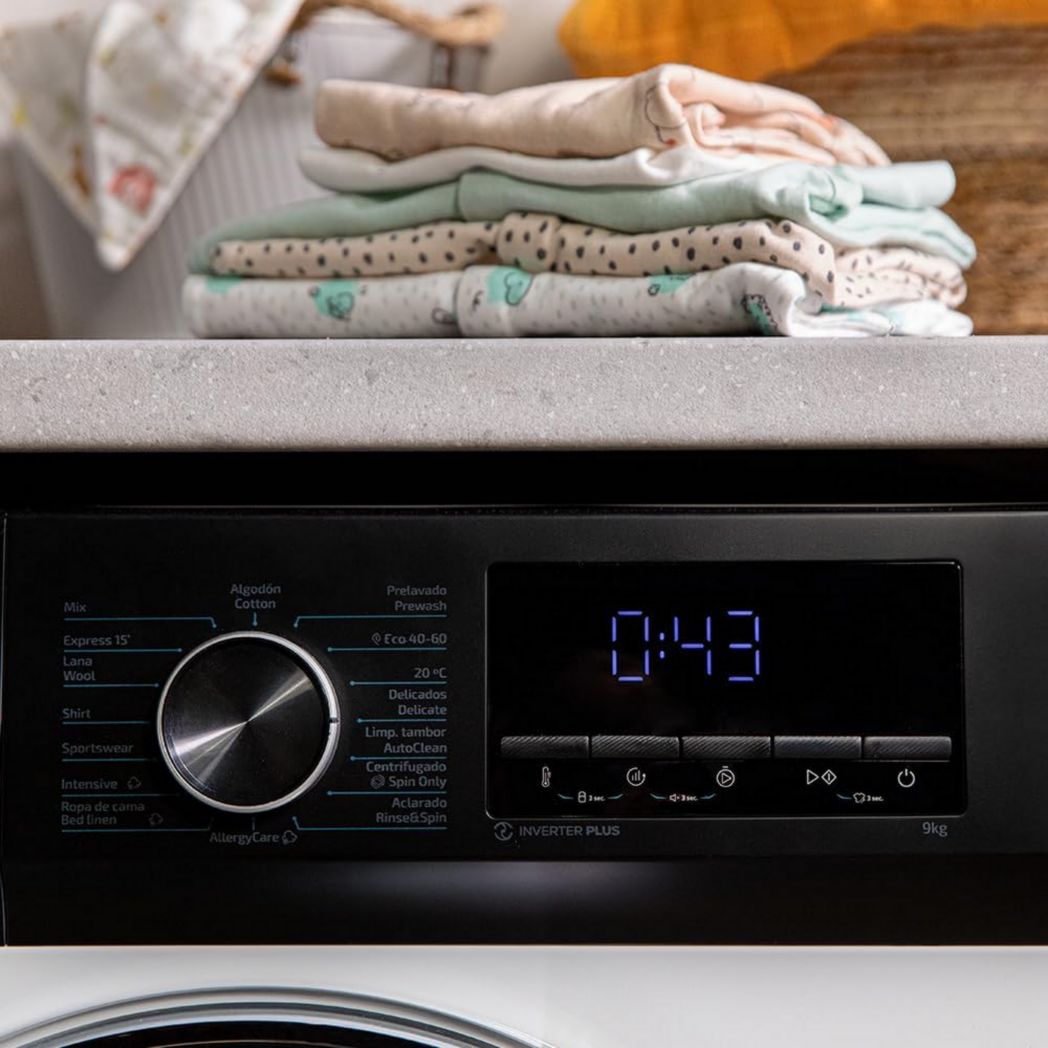 Cecotec Bolero Dresscode 10500 Inverter Steel A. Lave-linge 10 kg Acier, 1400 tr/min, moteur Inverter Plus, Vapeur, Classe A.