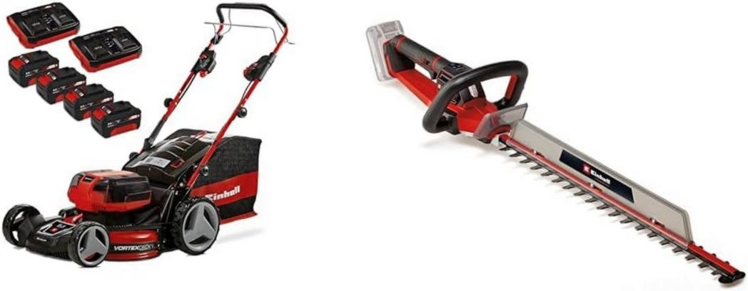 Tondeuse à gazon professionnelle sans fil Einhell GP-CM 36/47 S HW Li Power X-Change (36 V, largeur de coupe 47 cm, autotractée, moteur sans balais) Livrée avec 4 batteries 4,0 Ah et 2 chargeurs doubles