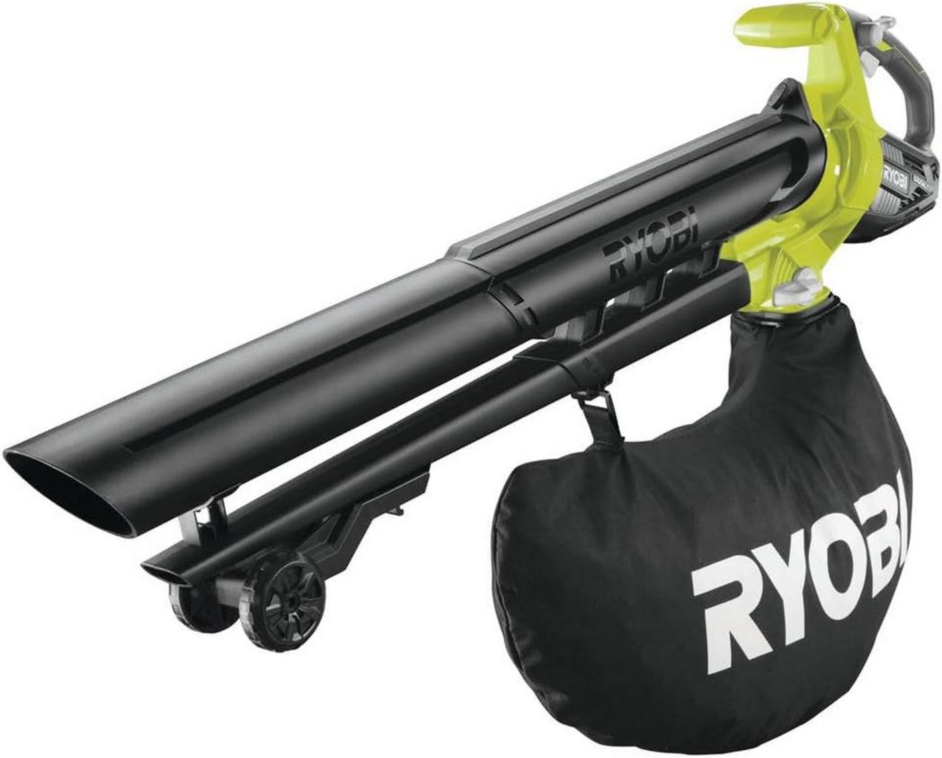 RYOBI - Souffleur aspirateur broyeur sans fil 18 volts ONE+, sans balais - 201 km/h (livré sans batterie) - OBV18