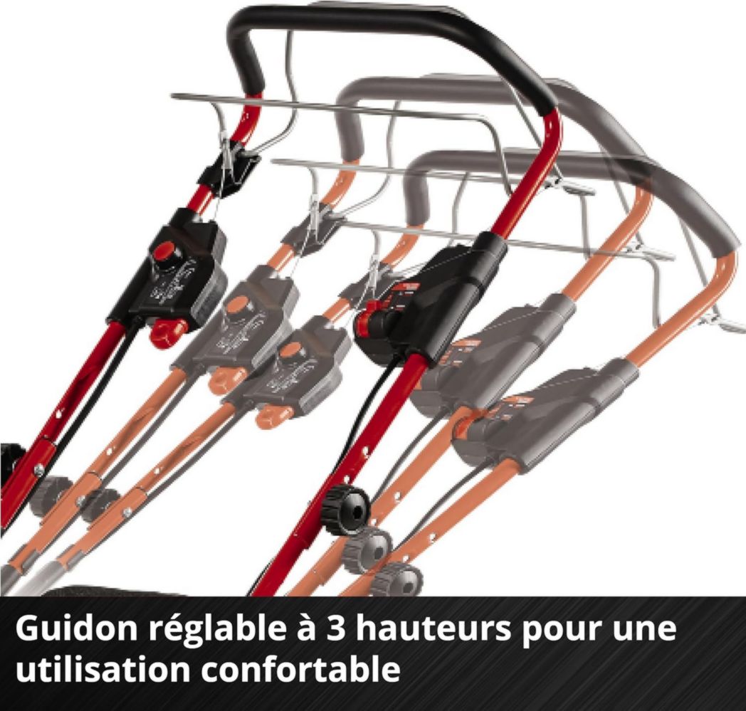 Tondeuse à gazon professionnelle sans fil Einhell GP-CM 36/47 S HW Li Power X-Change (36 V, largeur de coupe 47 cm, autotractée, moteur sans balais) Livrée avec 4 batteries 4,0 Ah et 2 chargeurs doubles