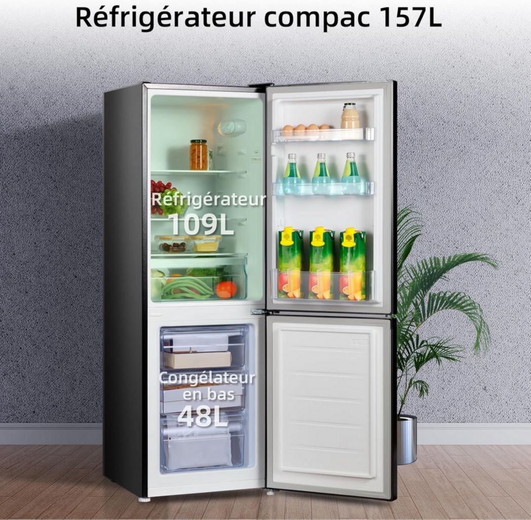 Réfrigérateur congélateur inférieur CHIQ FBM157L42 157 L (109 + 48), largeur 47 cm, Low Frost, 39 dB, portes réversibles, garantie 12 ans sur le compresseur