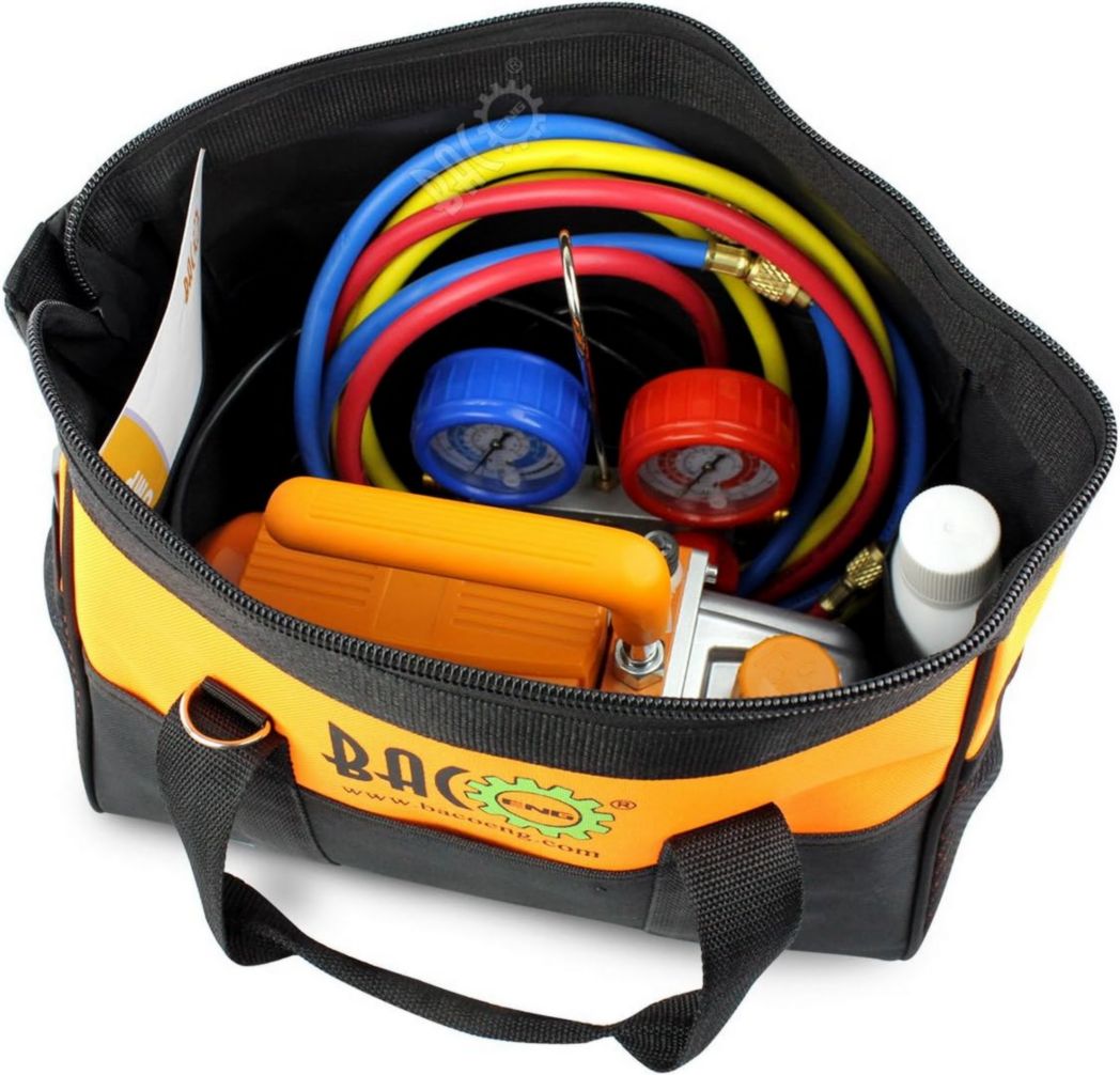 Pompe à vide pour climatisation BACOENG, kit de recharge pour climatisation et pompe à vide pour réfrigération, pour système de réfrigération et de climatisation R410A R134a R407C R32