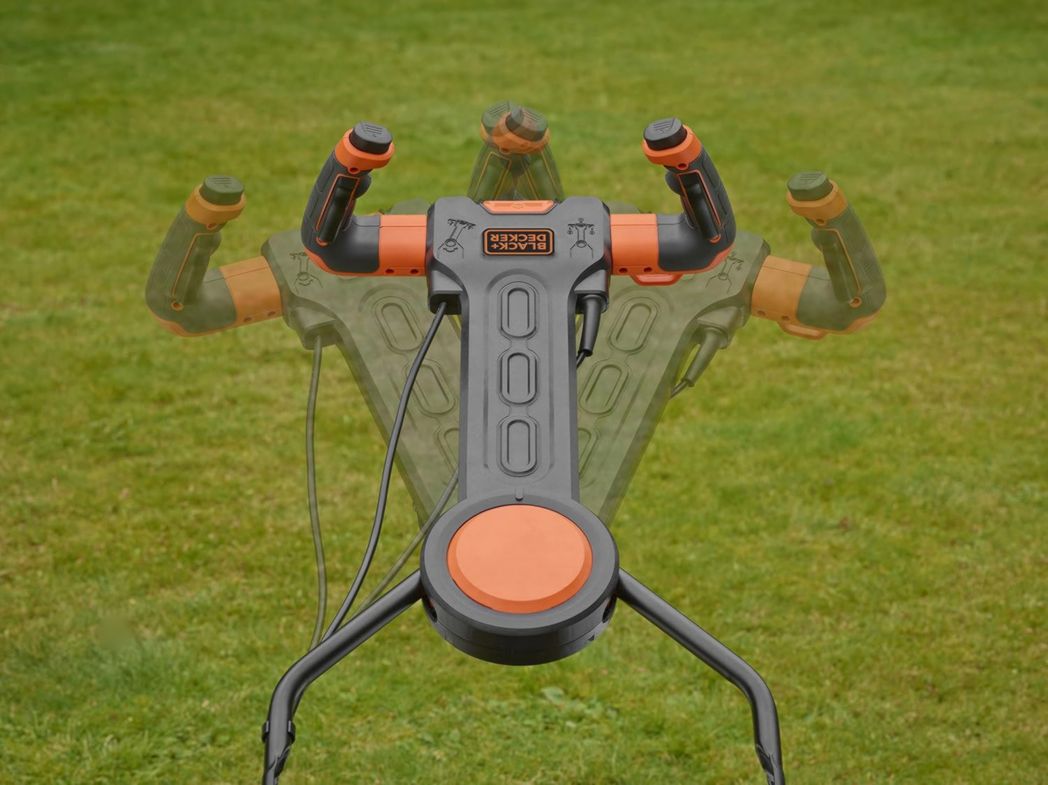 Tondeuse à gazon filaire BLACK+DECKER 1600 W, tondeuse électrique de 38 cm, 6 hauteurs réglables (20, 30, 40, 50, 60 et 70 mm), avec poignée EASYSTEER 3 positions, BEMW471ES-QS Orange