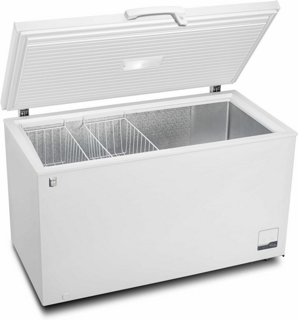Congélateur coffre professionnel METRO GHF2700S, acier, 188 x 73,5 x 94,5 cm, 700 L, 125 W, 3 paniers, éclairage LED, avec serrure, blanc/gris