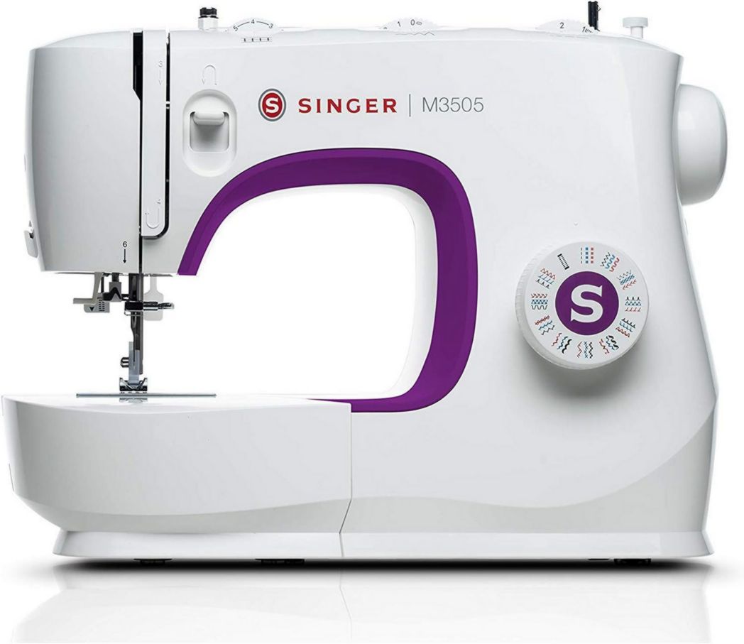 Machine à coudre professionnelle Singer M3505 avec 34 points, utilitaire, élastique, décorative, coud tous les tissus, facile pour les débutants, couture créative, électrique, portable, domestique