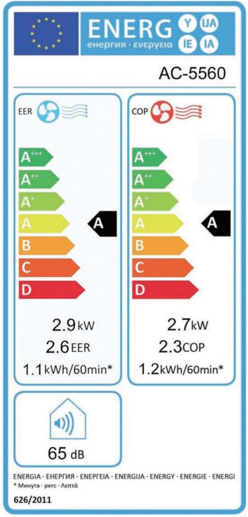 Climatiseur portable Tristar AC-5560, 10 000 BTU et 2,9 kW, fonctions de refroidissement, de déshumidification, de ventilation et de chauffage