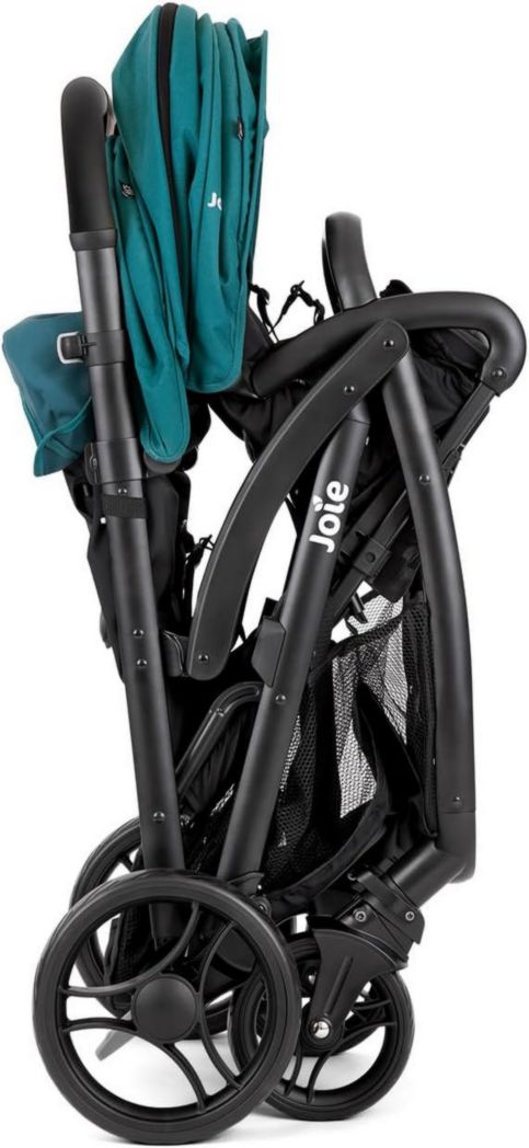 Joie - Evalite™ Duo - Poussette double légère - Siège arrière plat inclinable - Compatible siège auto et nacelle - Suspension 4 roues - Harnais SoftTouch 5 points - Convient dès la naissance