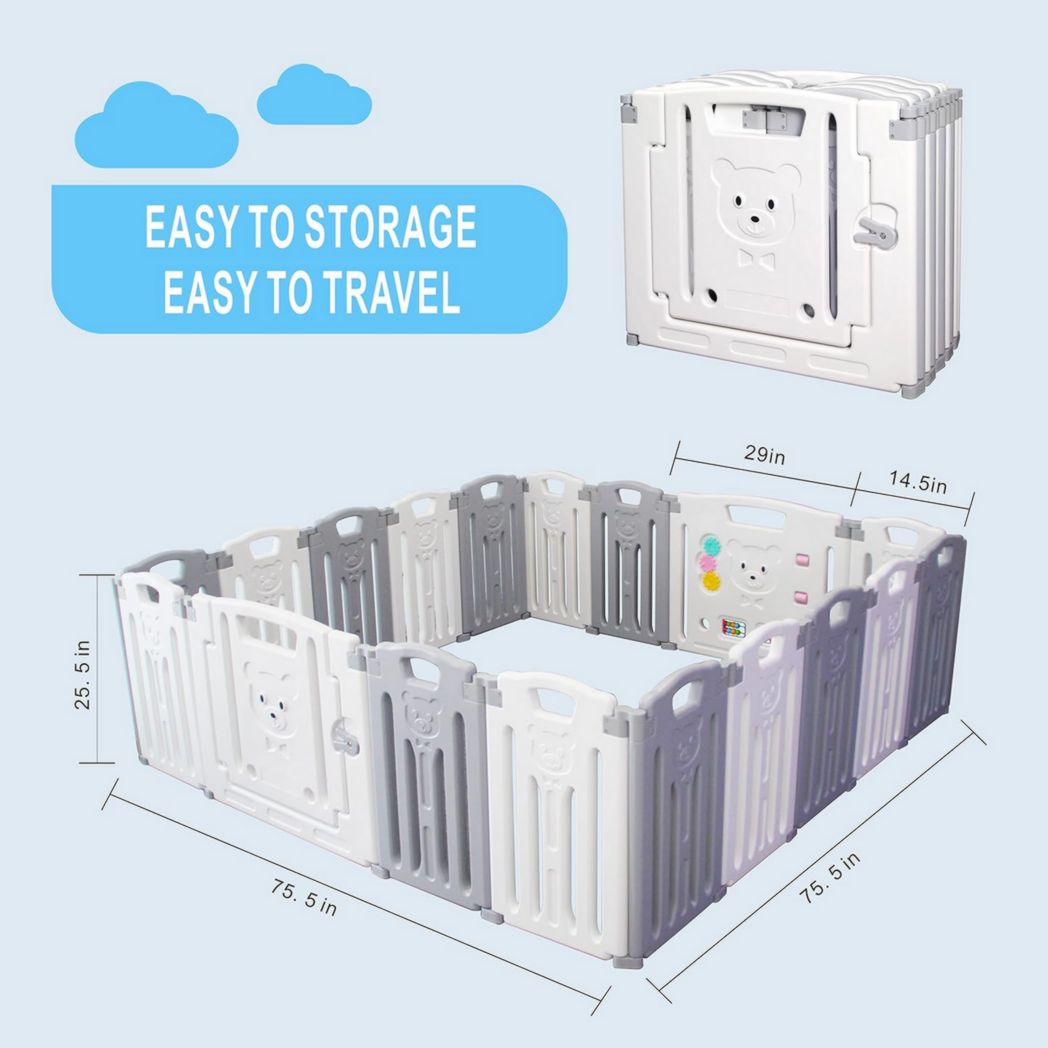 Parc bébé modulaire Gupamiga 150 x 180 cm, Parc enfant, Parc bébé, Blanc