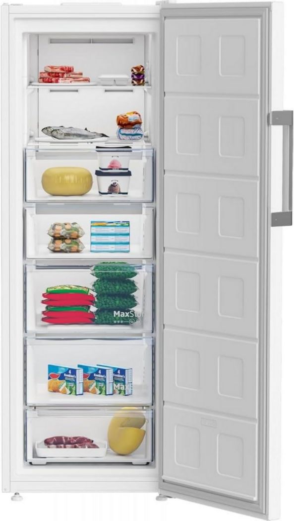 Congélateur vertical pose libre - BEKO - B3RFNE294W - Froid ventilé - E - 260 L - Autonomie : 11 h - 75,4 x 59,7 x 170,5 cm - Blanc