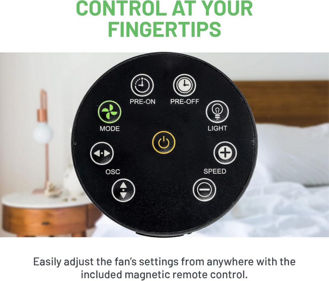 Circulateur d'air Meaco MeacoFan 1056 pour chambre à coucher, ventilateur de bureau, silencieux, économie d'énergie, refroidissement de toute la pièce – Blanc