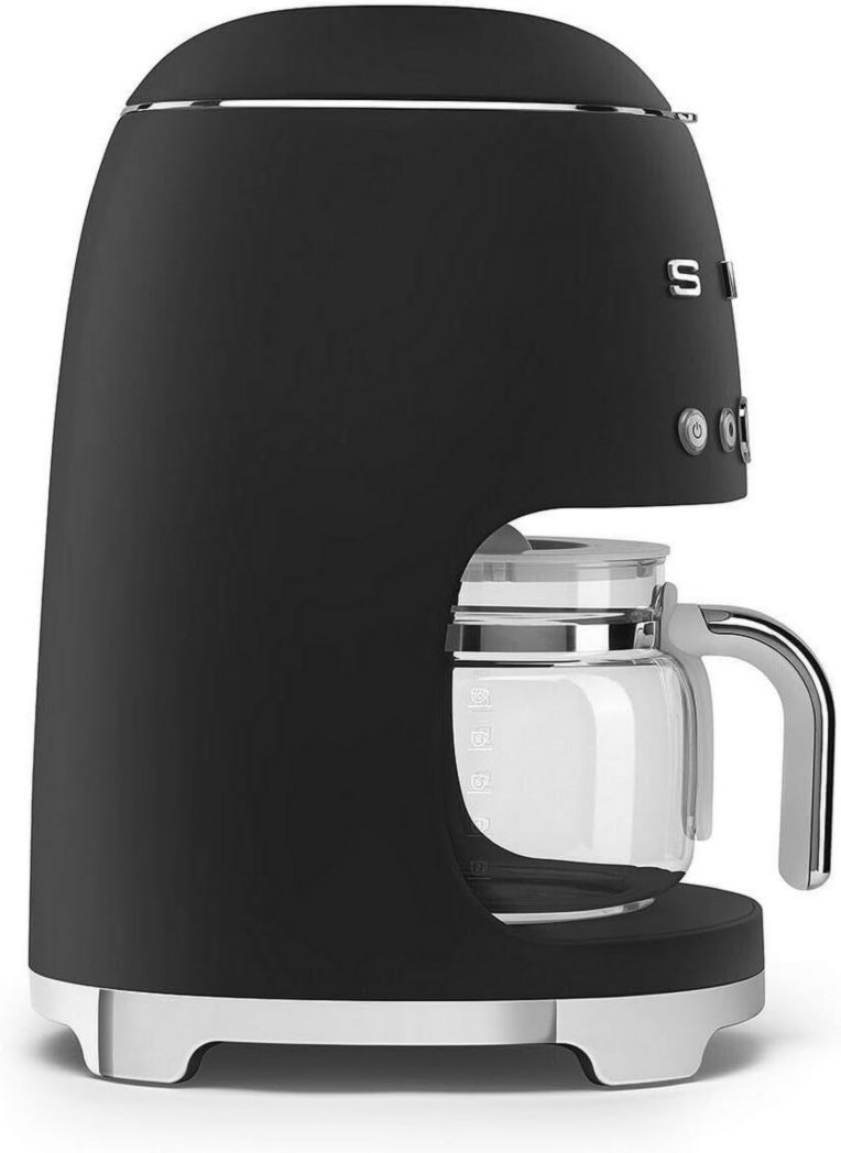 Smeg, DCF02PBEU, cafetière filtre, arôme et démarrage automatique, verseuse en verre jusqu'à 12 tasses, 2 niveaux d'intensité, maintien au chaud, 1050 W, bleu clair pastel