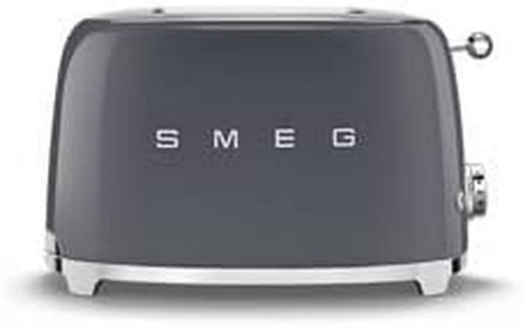 Smeg, Grille-pain 2 tranches TSF01BLEU, 2 fentes 36 mm, 6 niveaux de brunissage, fonctions chauffage, décongélation et bagel, éjection automatique du pain, tiroir ramasse-miettes, 950 W, noir