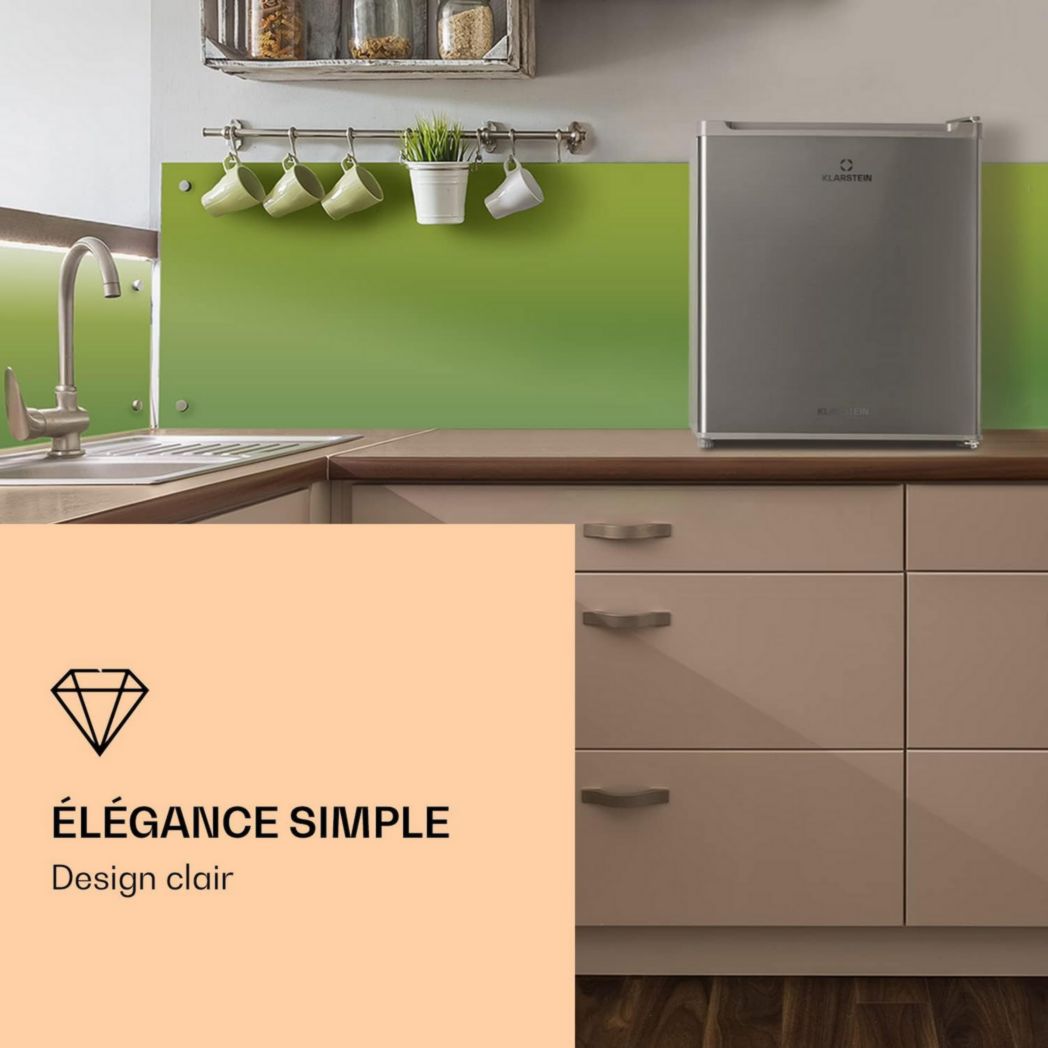 Mini congélateur vertical Klarstein, petit congélateur pour la chambre et la maison, mini congélateur 33 L, petit congélateur avec étagère, économe en énergie, machine à glaçons et grattoir
