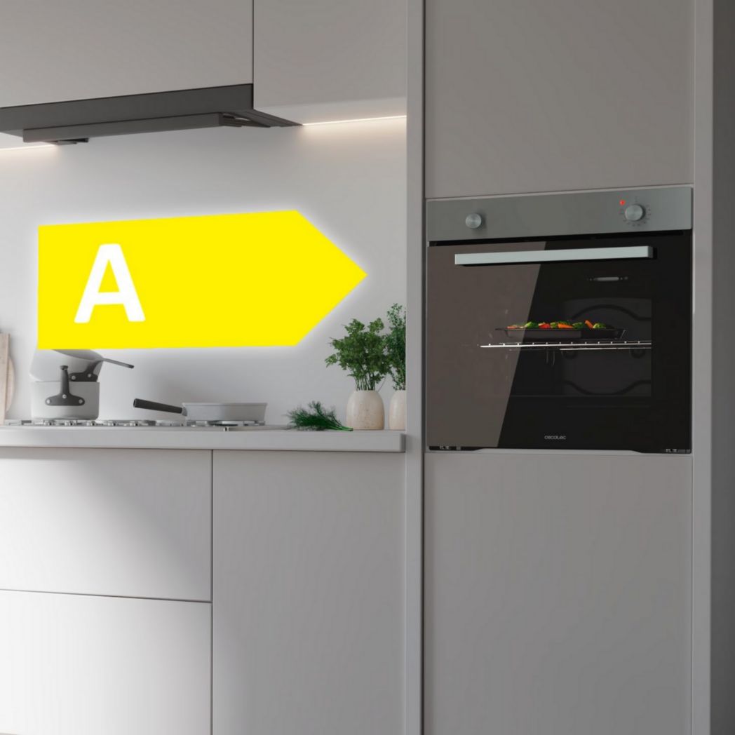 Four encastrable Cecotec Bolero Hexa C134500 Inox A 45 cm. 2600 W, capacité 56 L, basse consommation, 4 fonctions, minuterie, nettoyage vapeur, cuisson vapeur