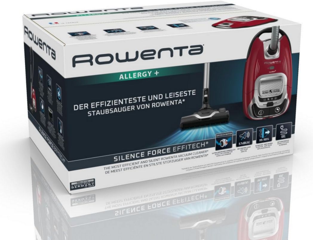 Aspirateur avec sac ROWENTA Silence Force Effitech, silencieux 57 dB(A), faible consommation, haute filtration, portée 12 m, fabriqué en France RO7451EA, bleu