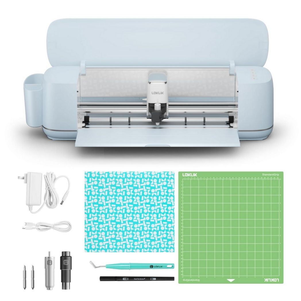 Machine de découpe LOKLiK iCraft - Machine de découpe pour personnaliser textiles, mugs, sacs, autocollants et décorations. Compatible avec le flex, le papier, le cuir, le carton et bien plus encore. (Blanc)
