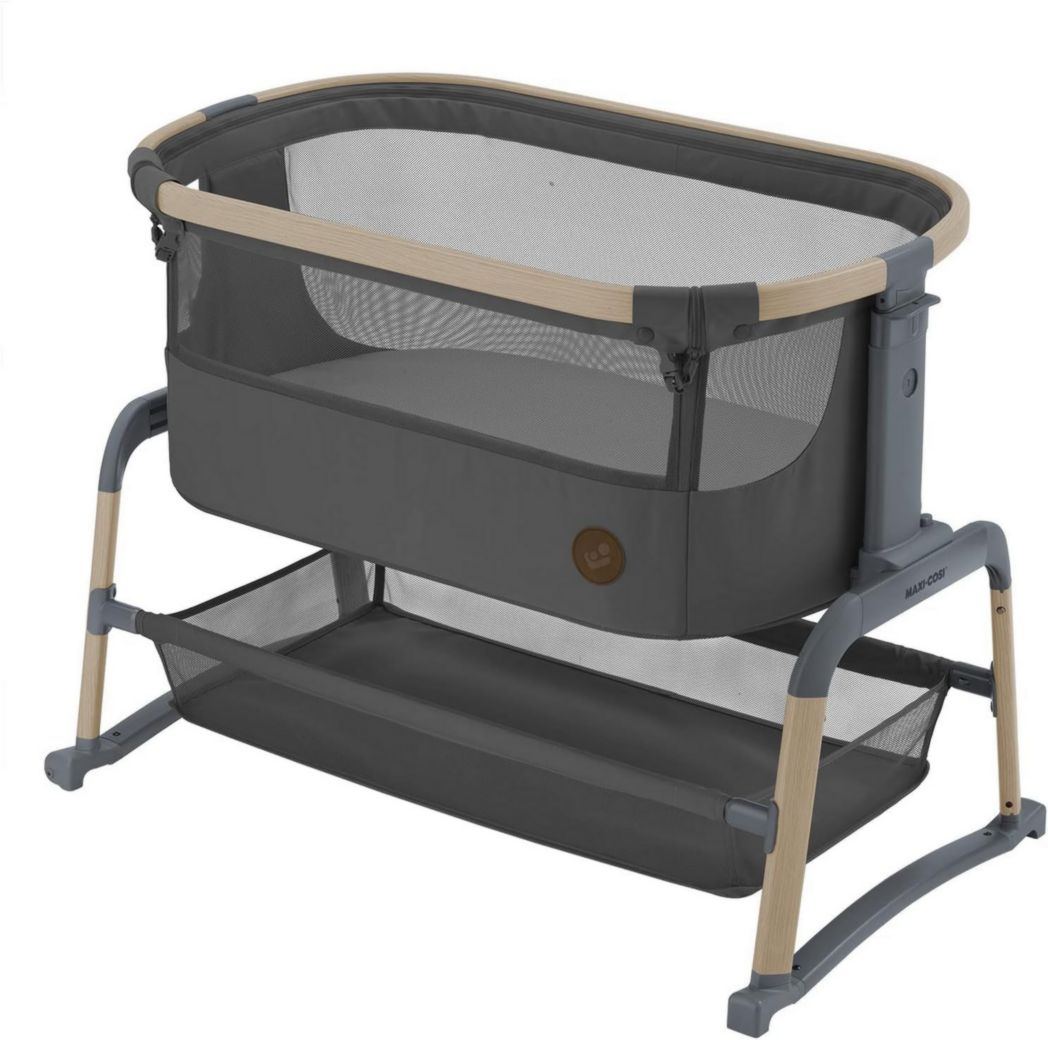 Lit cododo Maxi-Cosi Iora, lit cododo pliable pour bébé, 0-6 mois, 9 kg max, 4 positions d'inclinaison et 5 hauteurs, système coulissant, matelas confort, grand panier, facile à transporter, Essential Graphite