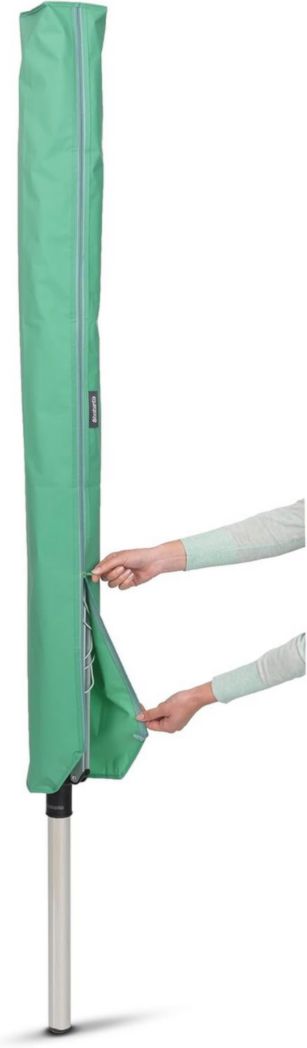 Brabantia - Séchoir à linge Lift-O-Matic - Étendoir à linge d'extérieur - Antidérapant - Résistant aux UV, 60 m - Rotation fluide - Pratique - Douille métallique à planter - Gris métallisé - 295 cm