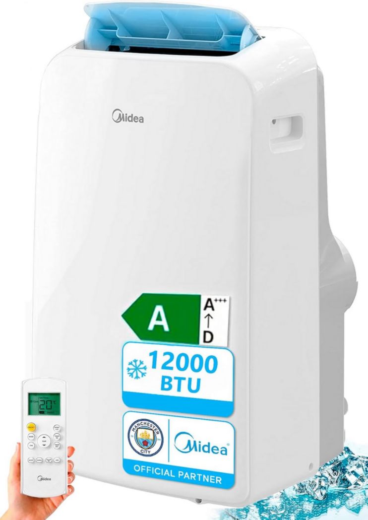 Climatiseur portable 4-en-1 silencieux MIDEA PortaSplit | 12 000 BTU | 3,5 kW, chauffage et climatiseur portables prêts à installer - Climatiseur portable avec refroidisseur, déshumidificateur, chauffage et ventilateur