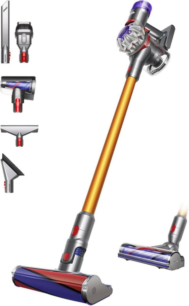 Aspirateur-balai sans fil Dyson V8 Advanced™ – 130 AW, autonomie de 40 min, brosse motorisée auto-démêlante, accessoires combinés, station d'accueil murale, argent/nickel