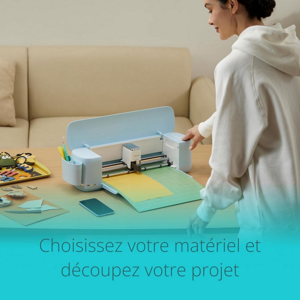 Machine de découpe LOKLiK iCraft - Machine de découpe pour personnaliser textiles, mugs, sacs, autocollants et décorations. Compatible avec le flex, le papier, le cuir, le carton et bien plus encore. (Blanc)