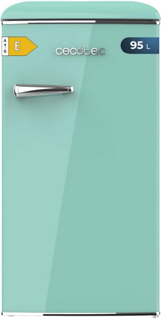 Mini-réfrigérateur Cecotec Bolero CoolMarket TT Origin 45 Rouge. Réfrigérateur de table rétro 45 L, 55 cm de haut, 44,7 cm de large, classe énergétique E, bac à glaçons et poignée chromée, rouge.