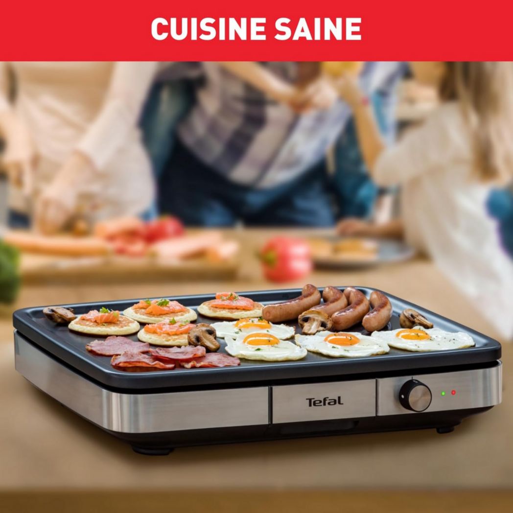 Plancha électrique Tefal Maxi Plancha XXL 10/12 personnes Plancha intérieure et extérieure Inox CB690D12