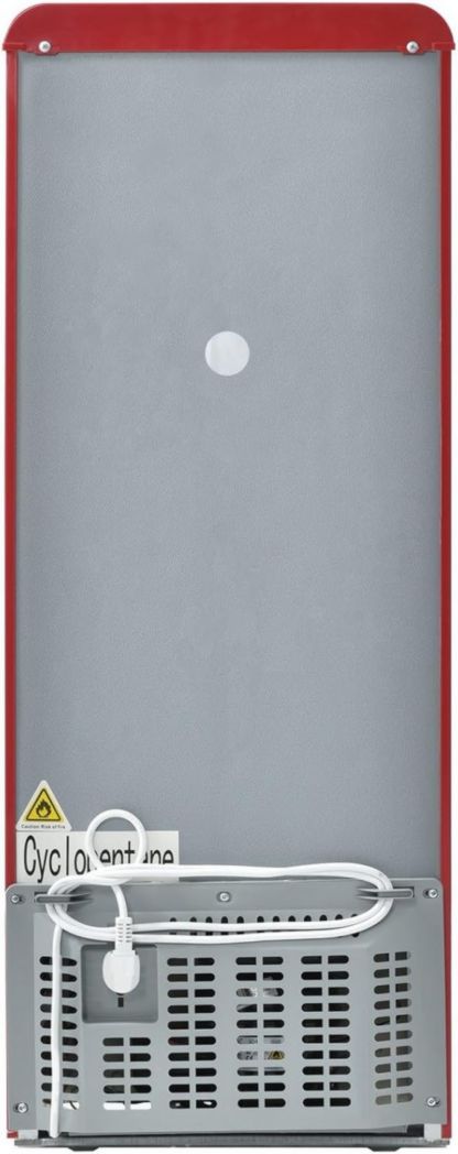 Réfrigérateur rétro Sweiko, congélateur vertical, éclairage LED, combiné réfrigérateur-congélateur, deux portes, volume total de 92 litres avec capacité de congélation de 28 litres (rouge)