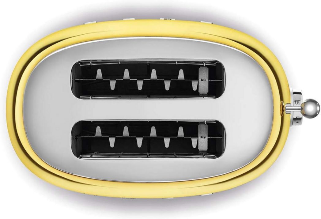 Smeg, Grille-pain 2 tranches TSF01BLEU, 2 fentes 36 mm, 6 niveaux de brunissage, fonctions chauffage, décongélation et bagel, éjection automatique du pain, tiroir ramasse-miettes, 950 W, noir