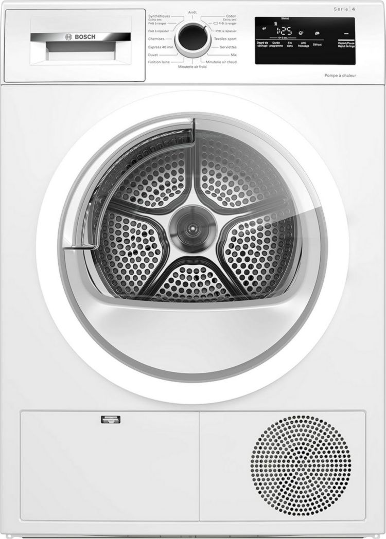 Sèche-linge thermopompe Bosch WTH83V13FR - Série 4-8 kg - 112 L - Design anti-vibrations - Blanc