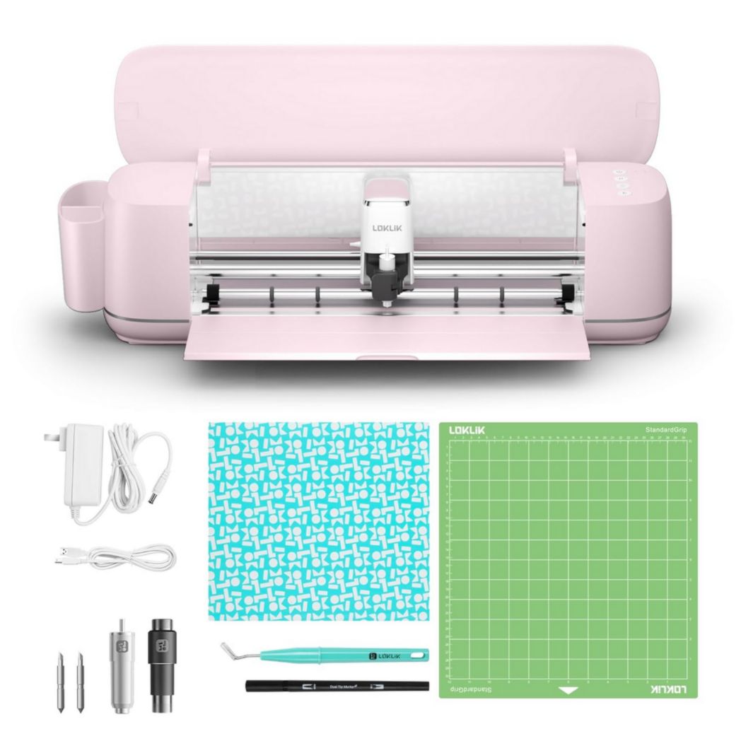 Machine de découpe LOKLiK iCraft - Machine de découpe pour personnaliser textiles, mugs, sacs, autocollants et décorations. Compatible avec le flex, le papier, le cuir, le carton et bien plus encore. (Blanc)