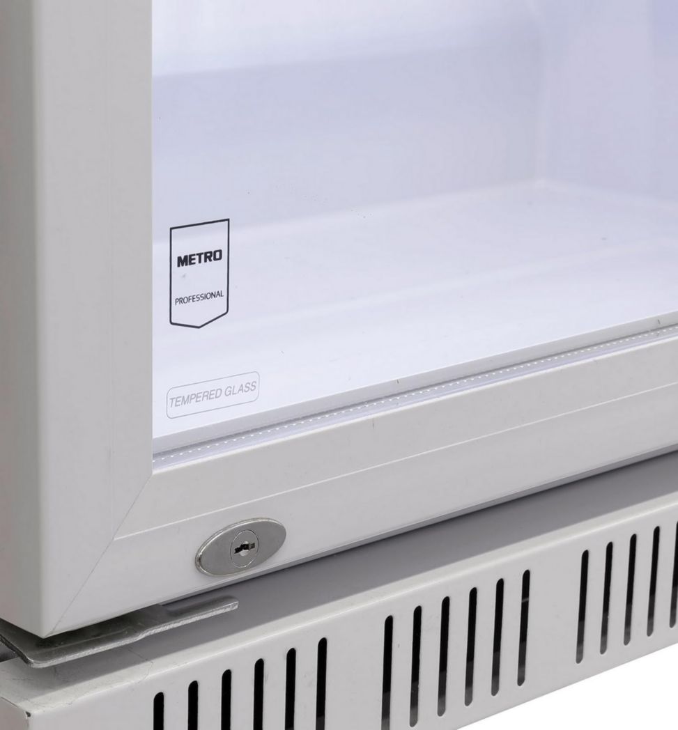 Réfrigérateur à boissons professionnel METRO GSC2360B, acier/verre, 62 x 63,6 x 175,3 cm, 347 L, avec serrure, noir