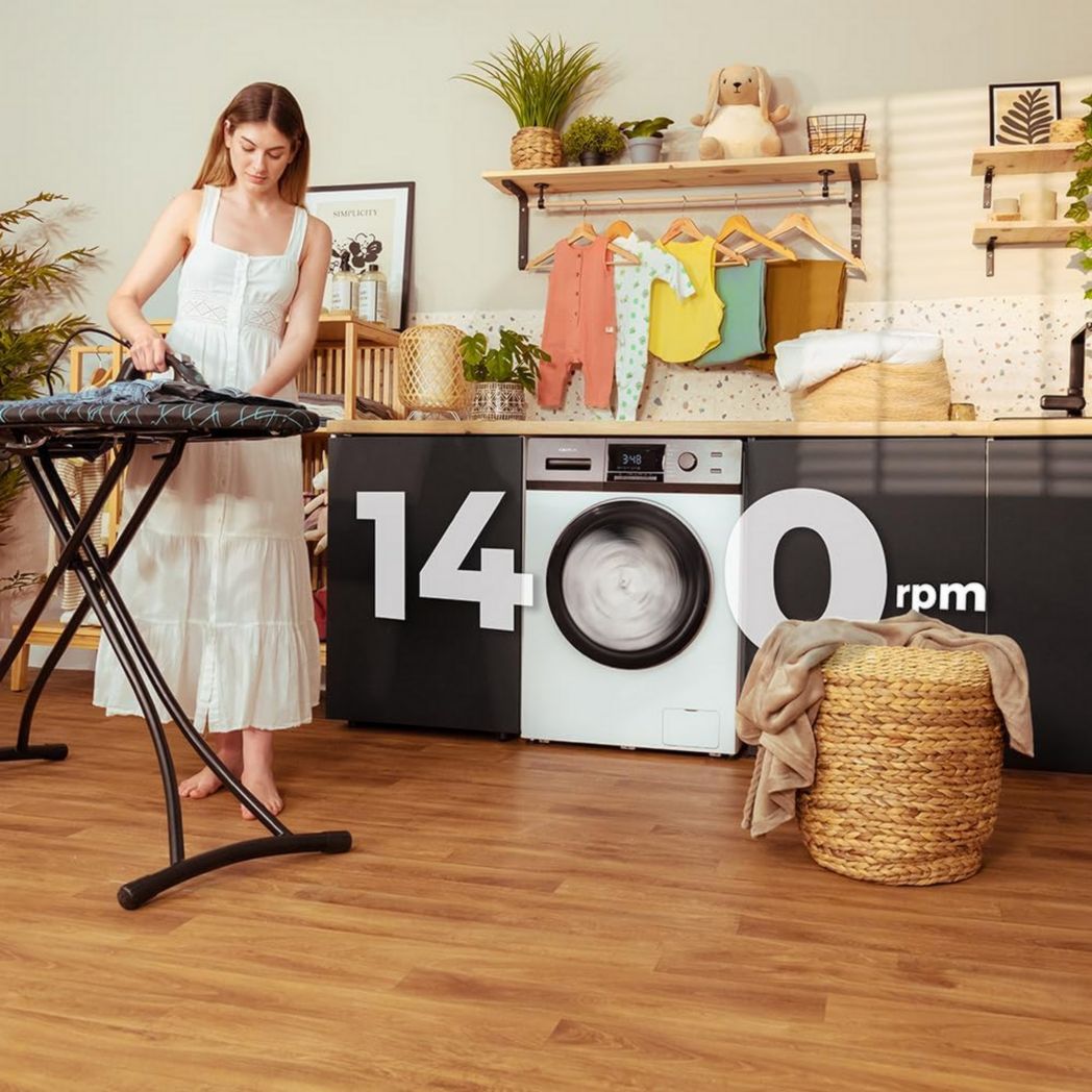 Lave-linge frontal Cecotec Bolero Dresscode 9410 Inverter A 9 kg. Puissance : 1 900 W, 1 400 tr/min réglable, 16 programmes, faible consommation d'énergie, vapeur, stérilisation du linge.