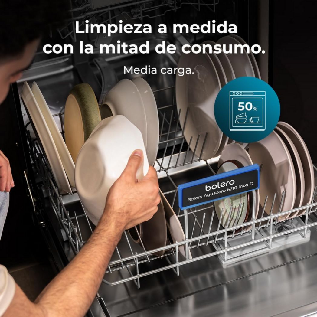 Lave-vaisselle Cecotec 60cm Bolero Aguazero 6700 B Lave-vaisselle blanc, 15 couverts, Classe B, moteur Inverter Plus, O2 Dry, Lavage Dual Zone, Plateau réglable, Turbo Dry+ et Demi-charge.