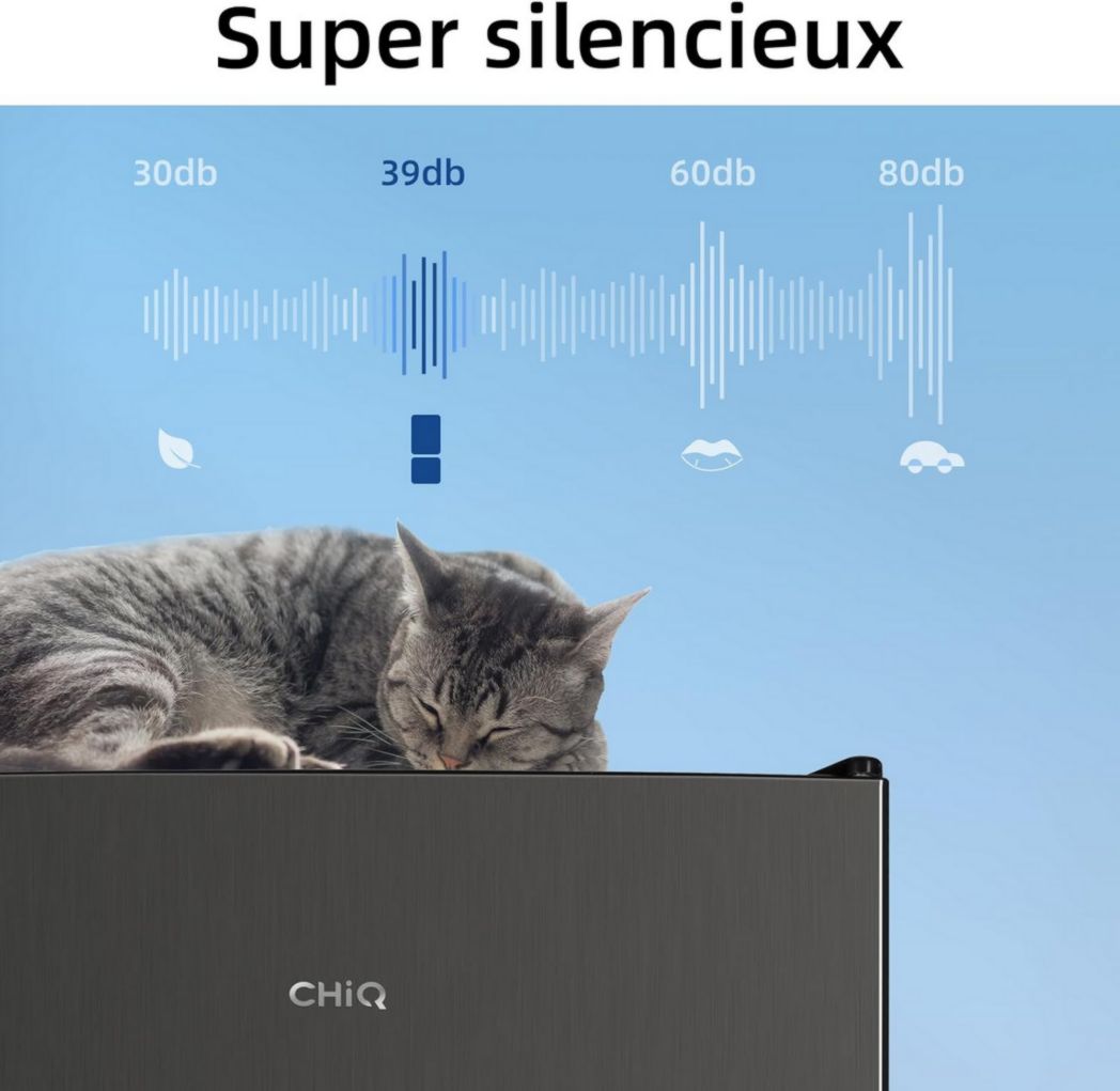 Réfrigérateur congélateur inférieur CHIQ FBM157L42 157 L (109 + 48), largeur 47 cm, Low Frost, 39 dB, portes réversibles, garantie 12 ans sur le compresseur