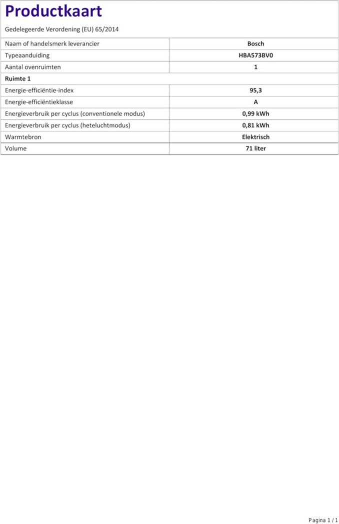 Four encastrable Bosch HBA534BR0 Série 4 - Four multifonction - EcoClean - 3400 W - Grande capacité 71 L - Noir