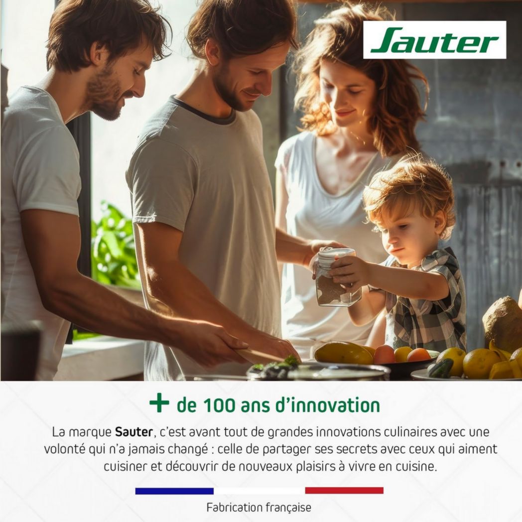 Sauter - SPI4360W - Plaque à induction - Encastrable - Blanc - 3 feux - 7200 W - Dimensions d'encastrement : 56 x 49 cm - Grand foyer 28 cm et 14 positions de cuisson - Fabriqué en France