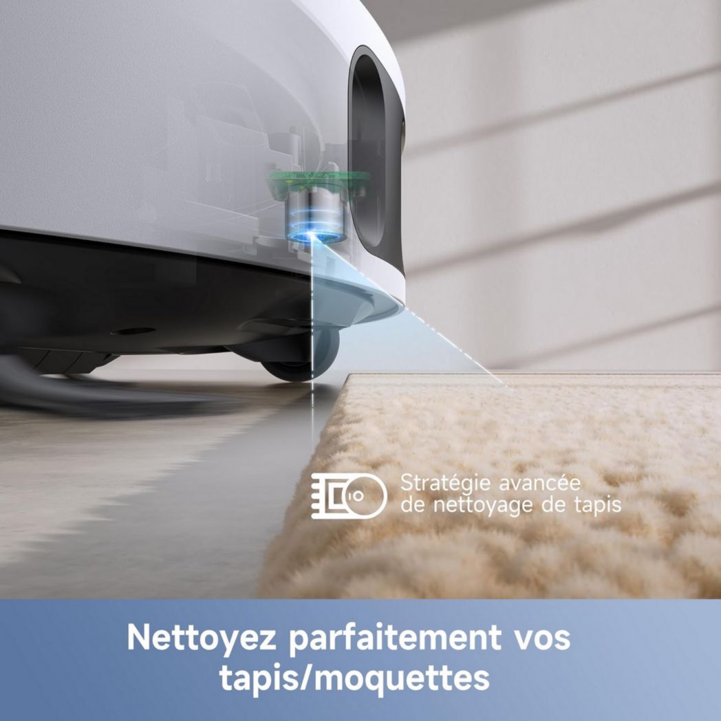 Aspirateur robot MOVA E30 Ultra avec vidage automatique, nettoyage automatique des serpillères, technologie RoboSwing, élévation de la serpillère de 10,5 mm, aspiration 7 000 Pa