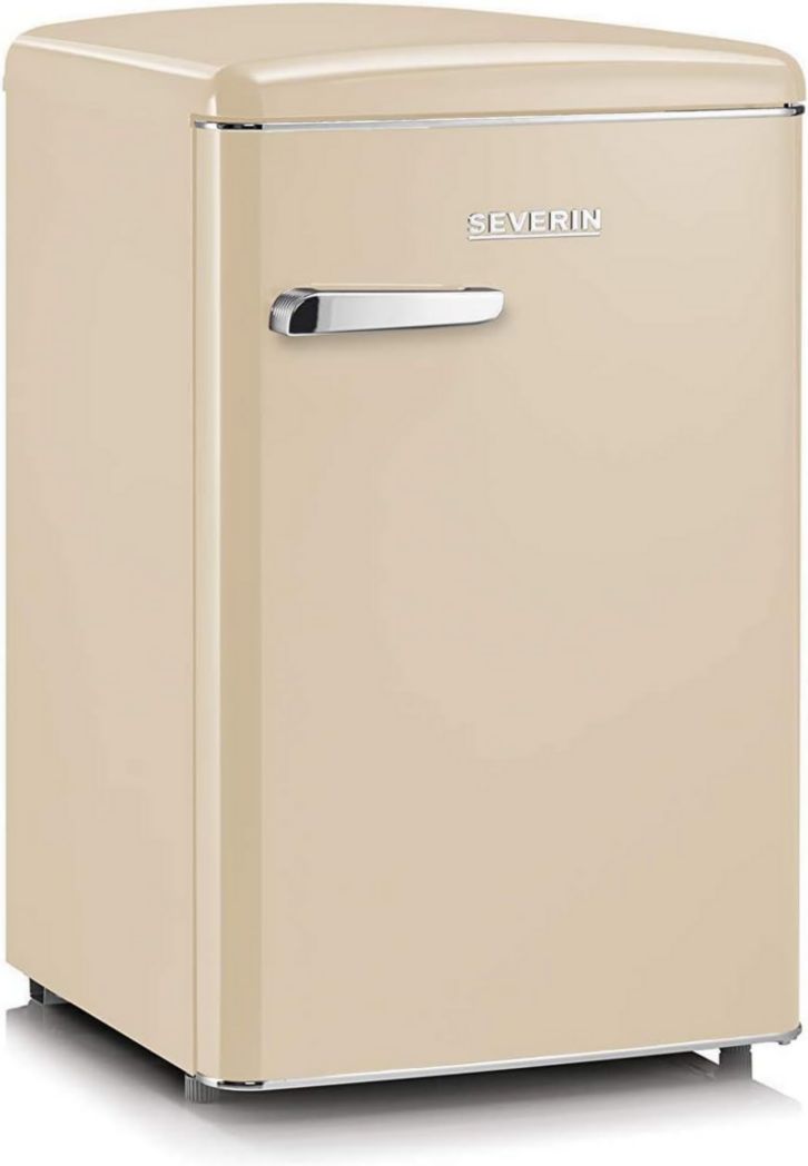 Réfrigérateur-congélateur SEVERIN, Pose libre, Longueur 55 cm, 108 L, Classe D, 110 kWh/an, 37 dB, Look rétro, Crème, RKS 8833