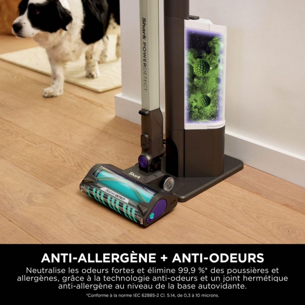 Aspirateur sans fil Shark Detect Clean & Empty IW3612AMZEU, blanc, 240 W, 2 litres
