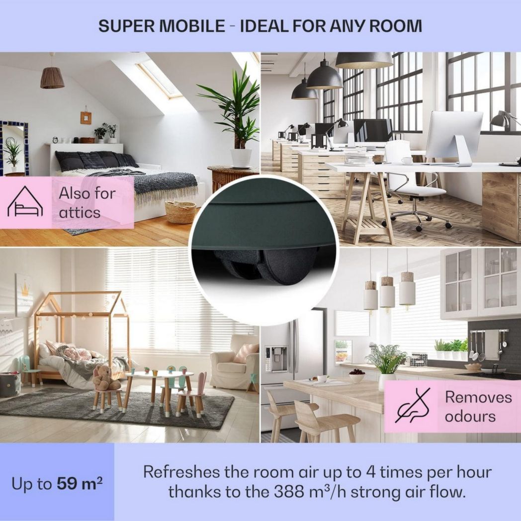 Climatiseur portable silencieux Klarstein, climatiseur portable 5 en 1, mini climatiseur, purificateur et éliminateur d'odeurs, mode nuit, déshumidificateur d'air, faible consommation, 10 000 BTU, climatiseurs