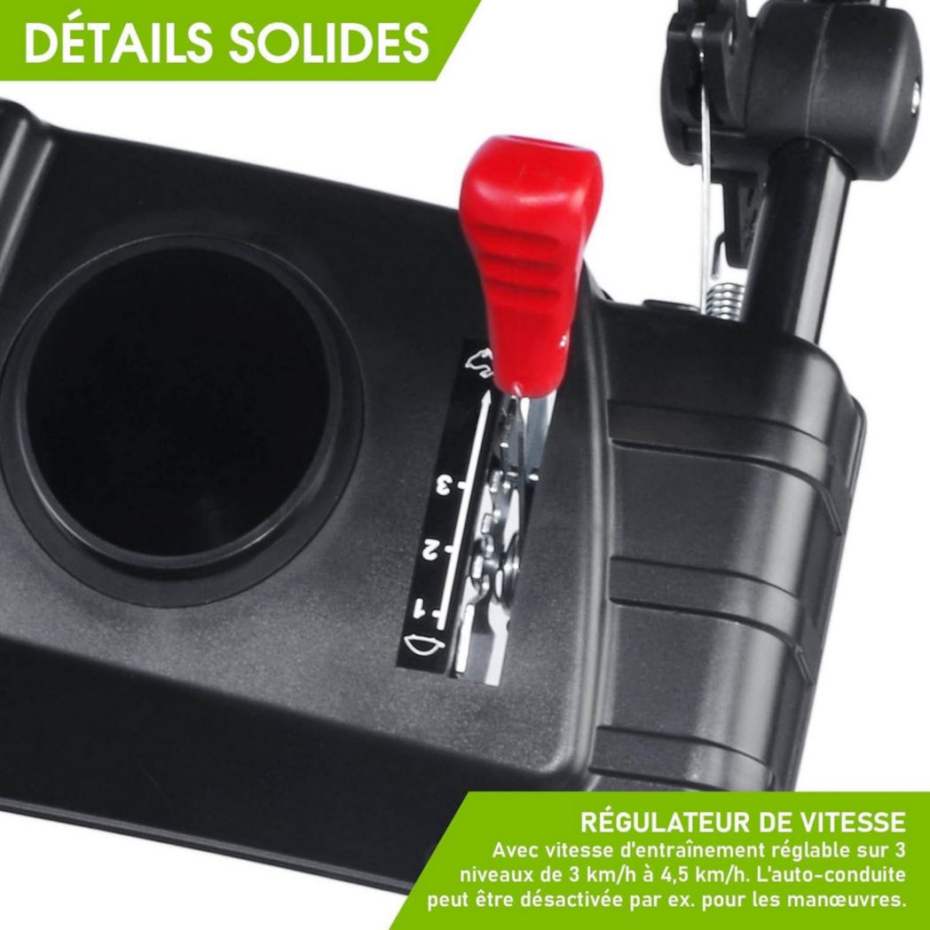 Tondeuse thermique 3 roues BRAST TRIKE E-START 224cc 53cm autotractée démarrage électrique mulching 4en1 capot tôle acier 60l - moteur 4 temps de la marque française GT réglable