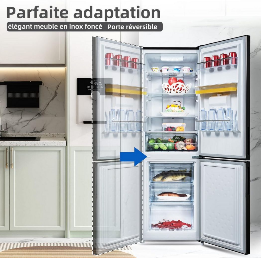 Réfrigérateur congélateur inférieur CHIQ FBM157L42 157 L (109 + 48), largeur 47 cm, Low Frost, 39 dB, portes réversibles, garantie 12 ans sur le compresseur