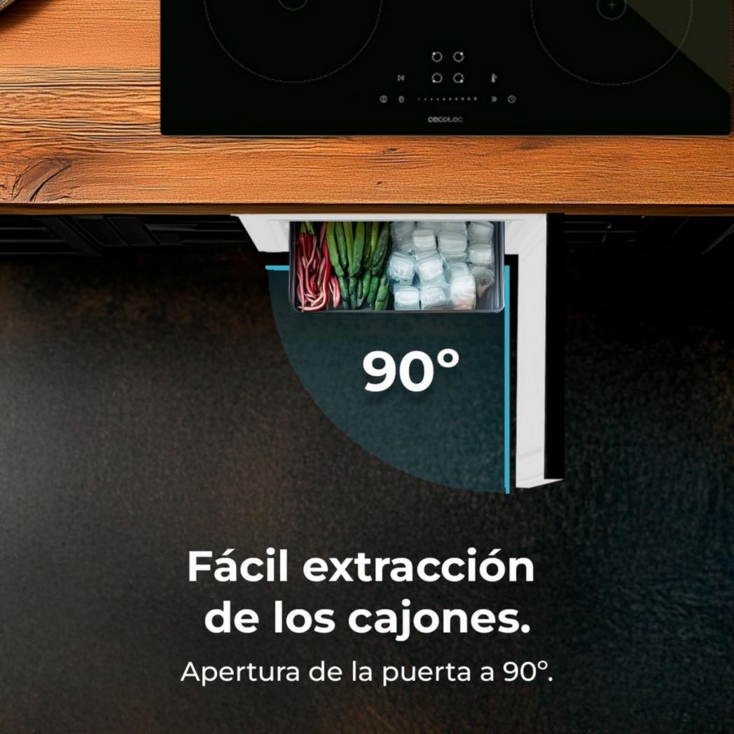 Congélateur vertical en acier inoxydable Cecotec Bolero CoolMarket TF 87 87 litres. Congélateur vertical en acier inoxydable de 83,6 cm de haut et 50,6 cm de large avec une grande capacité et une classe énergétique E.