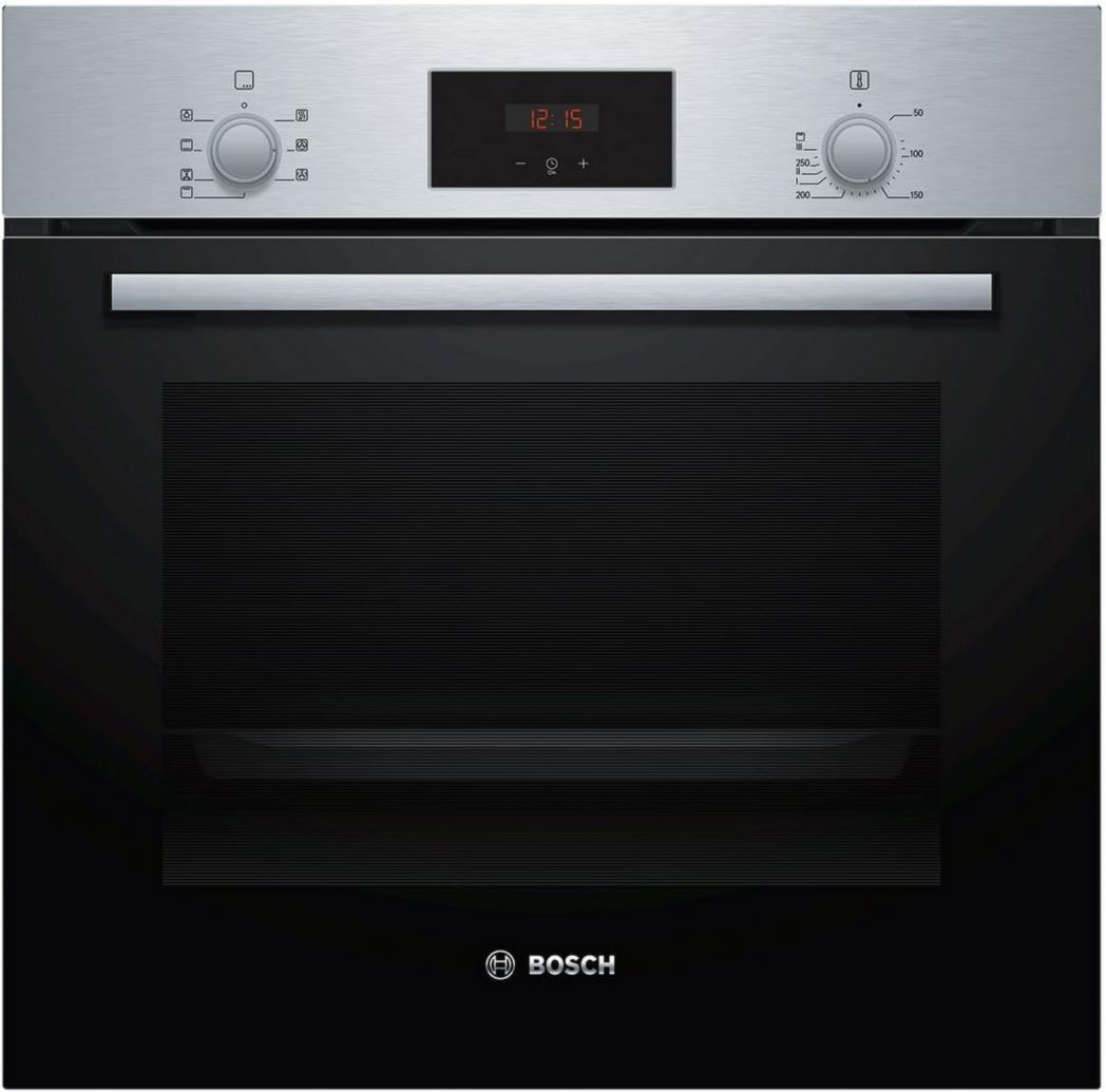 Bosch HBF133BR0 Série 2 - Four encastrable - 60 x 60 cm - Accessoire de nettoyage EcoClean Direct - Cuisson à air chaud 3D sur 3 niveaux simultanément - Affichage LED - Chauffage rapide - Sécurité enfants