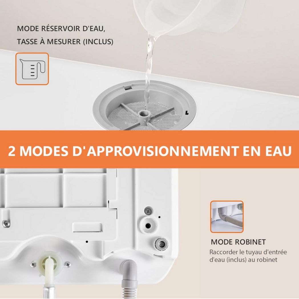 Lave-vaisselle de table Karlxtom, mini-lave-vaisselle avec commandes tactiles LED, 45 cm, 6 programmes, lavage des fruits, soins bébé