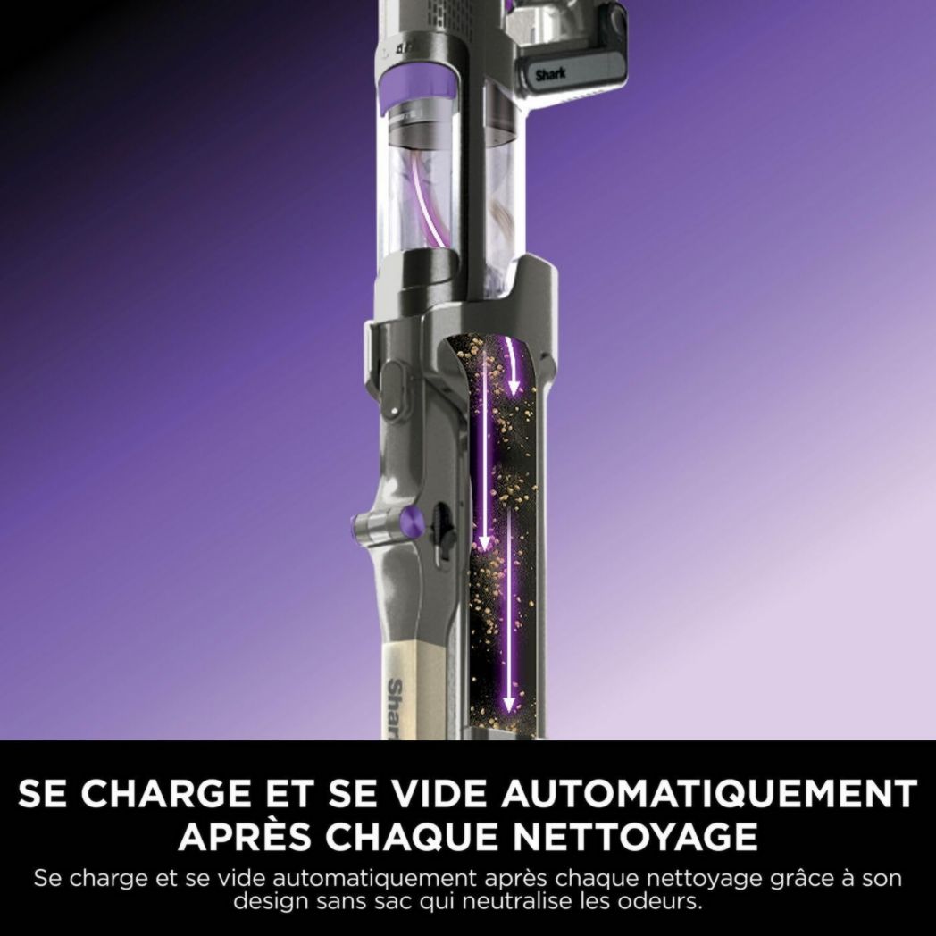 Aspirateur sans fil Shark Detect Clean & Empty IW3612AMZEU, blanc, 240 W, 2 litres